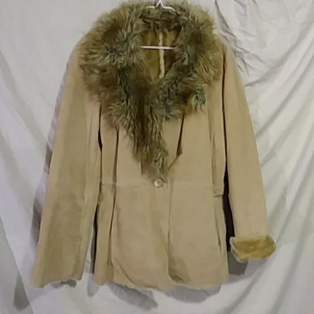 St John's Bay tan suede leather jacket